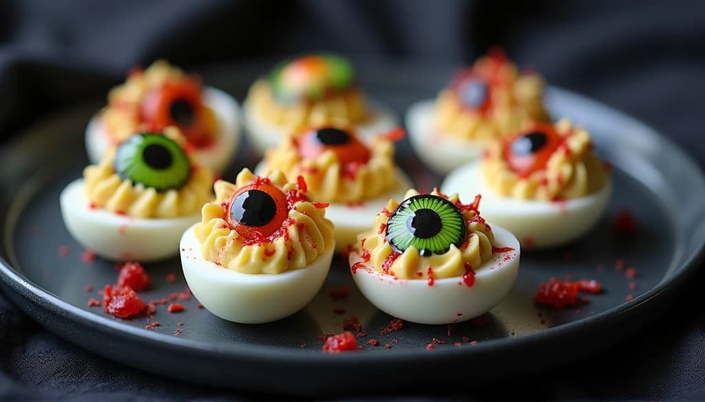 Low-Carb Deviled Egg Eyeballs