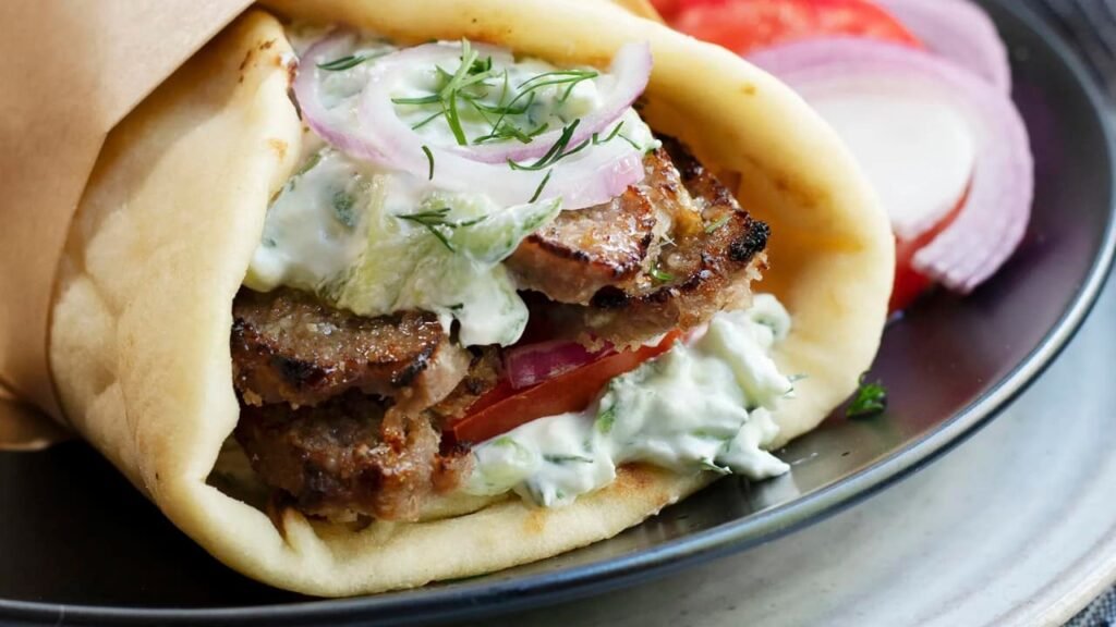 Keto Hamburger and Onion Gyros