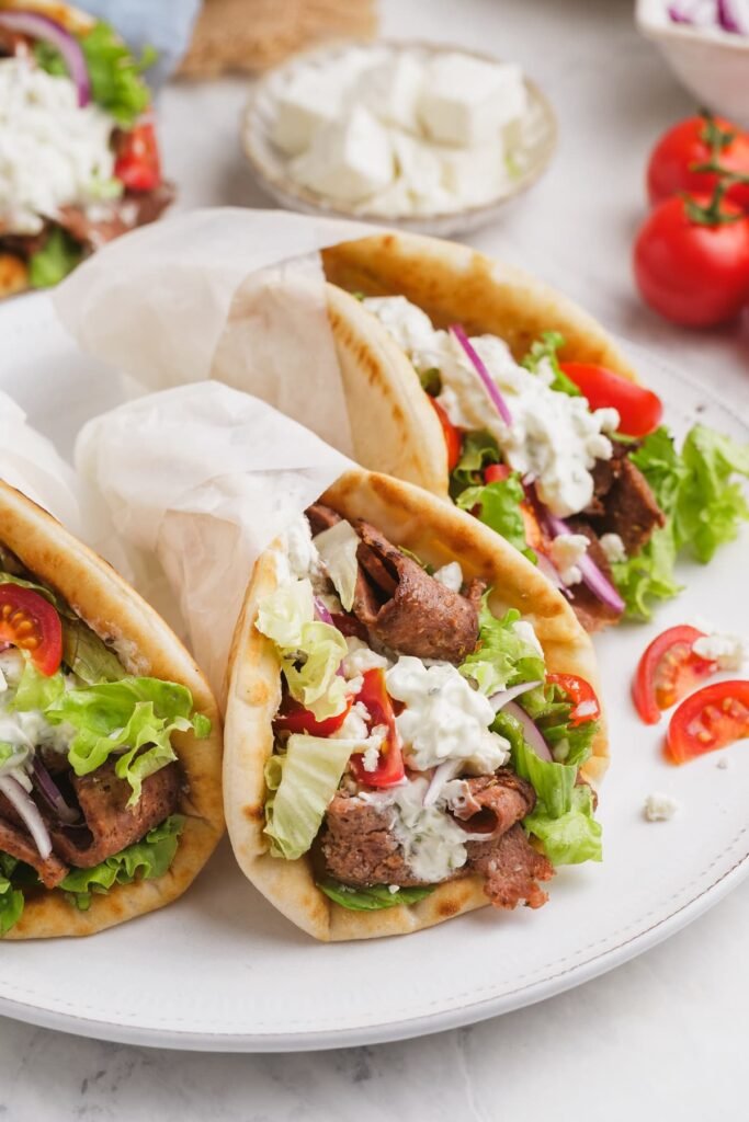 Keto Hamburger and Onion Gyros